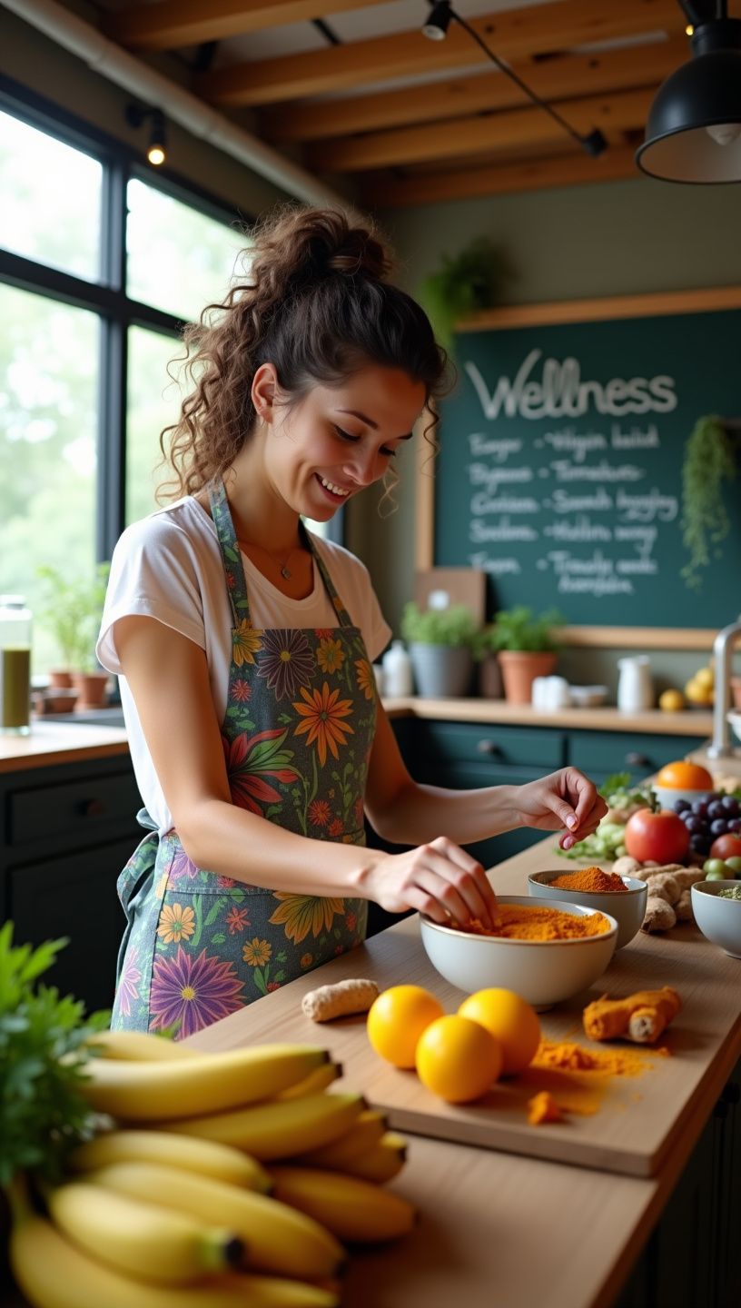 Σαλάτα με κινόα, κουρκουμά και φρέσκα λαχανικά, σε ένα γυάλινο μπολ.